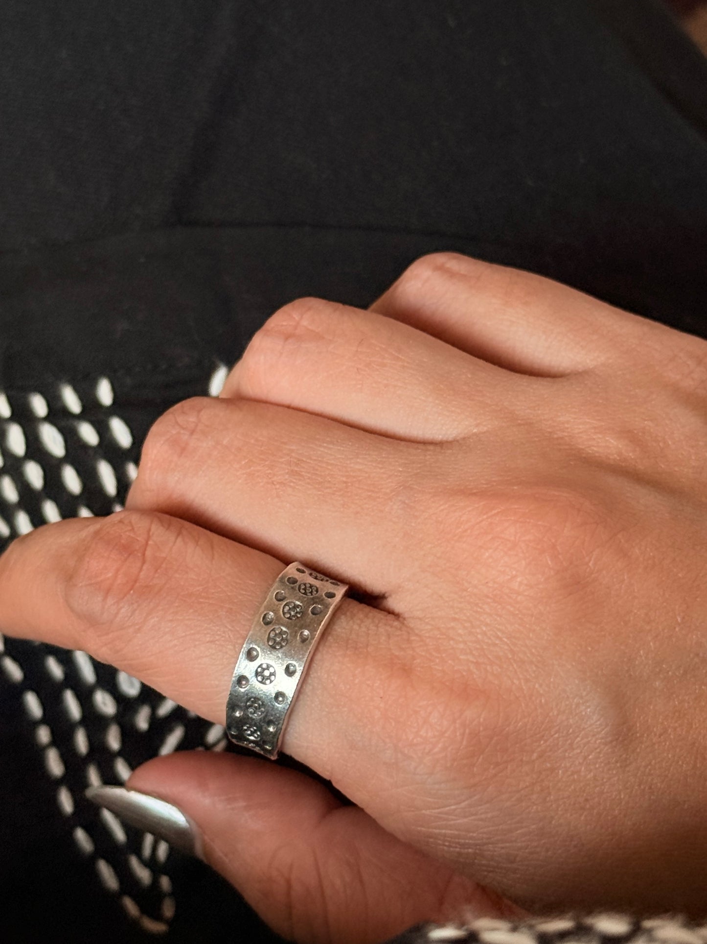 925 Sterling Silver Bohemian Hill Tribe Floral Engraved Spiral Adjustable Handcrafted Adjustable Ring