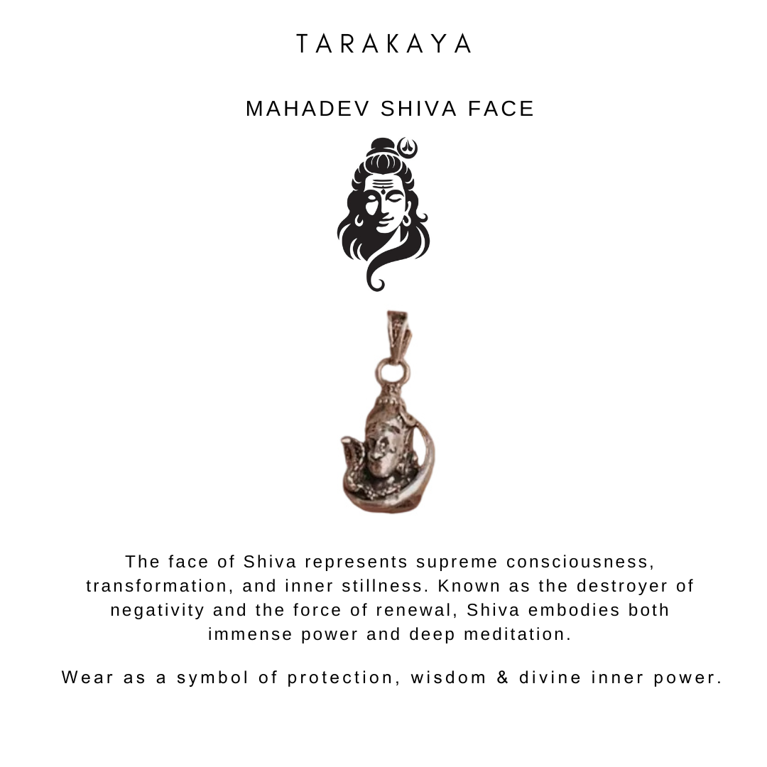 925 Sterling Silver Shiv Ji / Mahadev Face Pendant