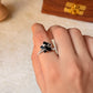 925 Sterling Silver Black Onyx Star Wire Wrapped Handcrafted Ring