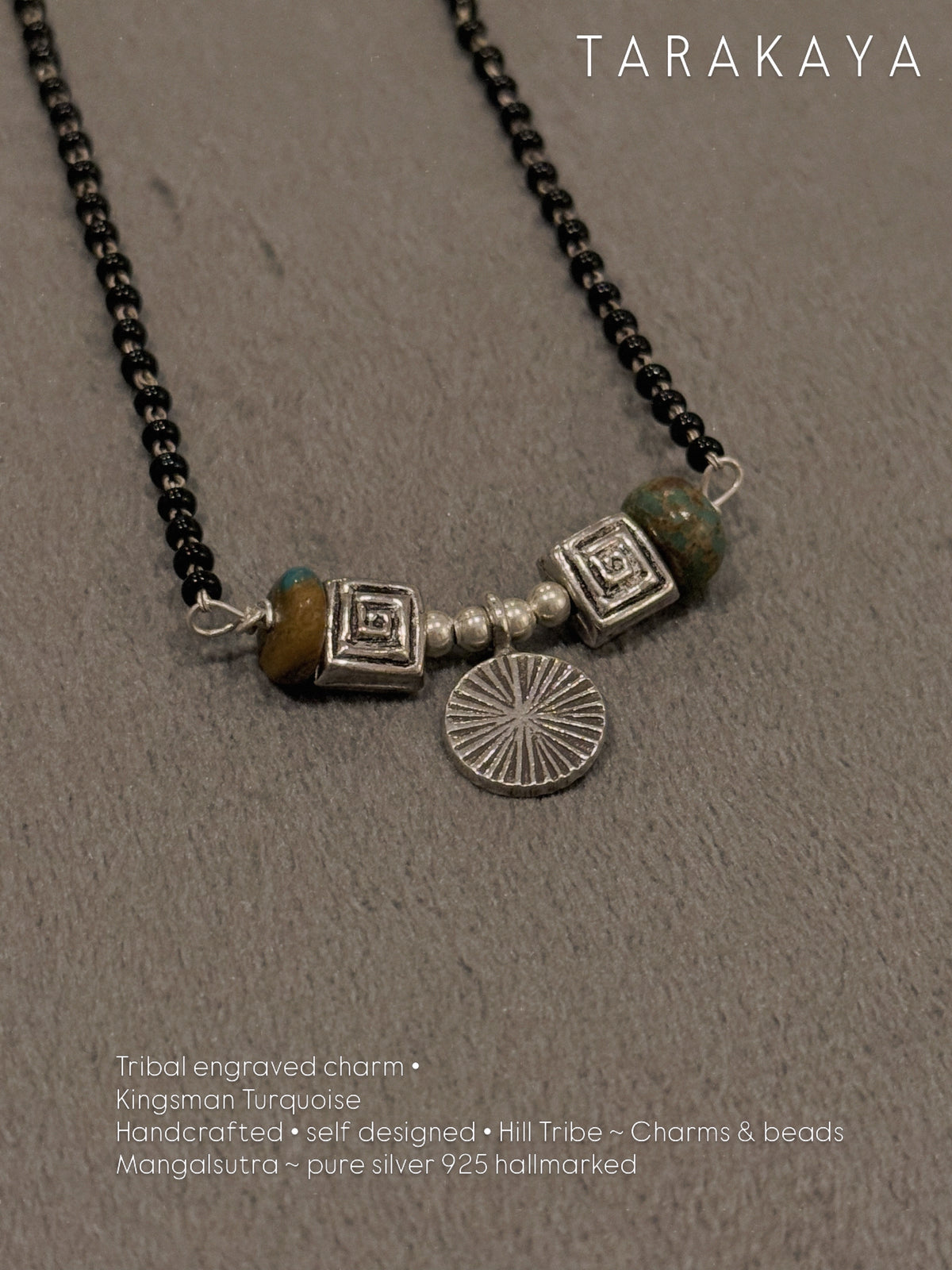 925 Sterling Silver Coin Kingsman Turquoise Hill Tribe - Mangalsutra
