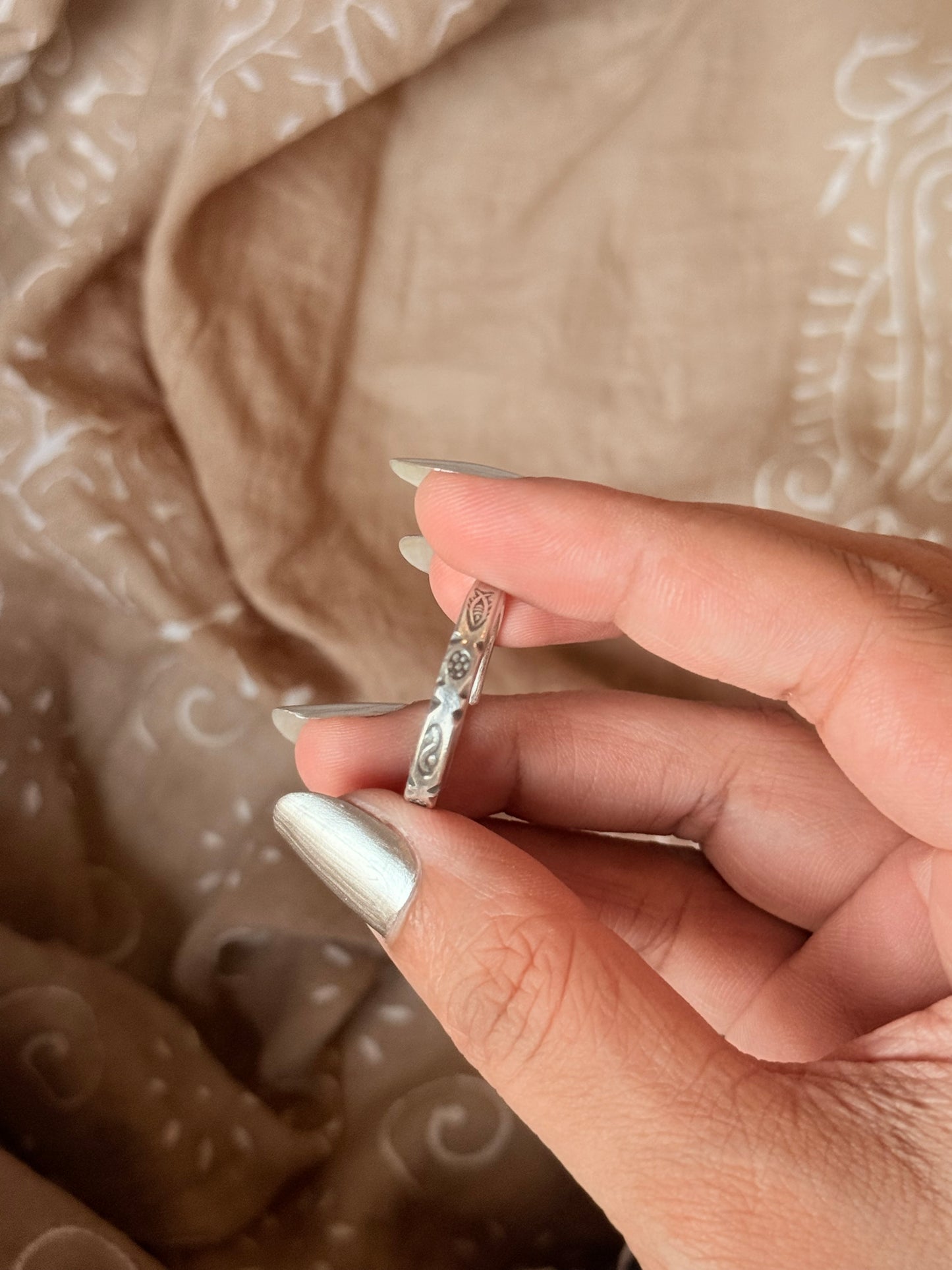 925 Sterling Silver Bohemian Hill Tribe Wild River Handcrafted Adjustable Ring