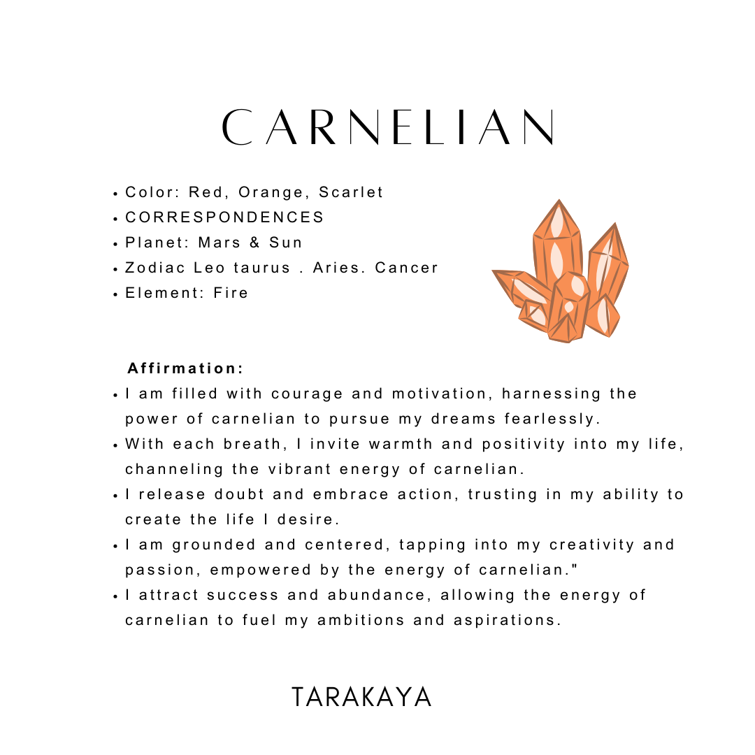 Raw carnelian crystal for motivation and vitality