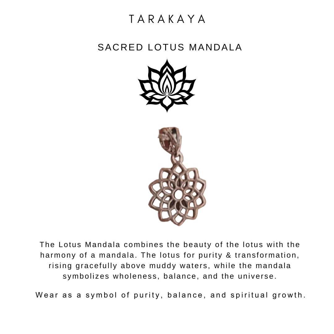 925 Sterling Silver Lotus Mandala Necklace