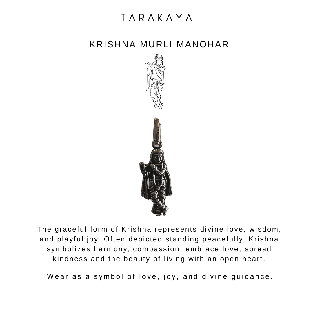 925 Sterling Silver Krishna Standing Pendant