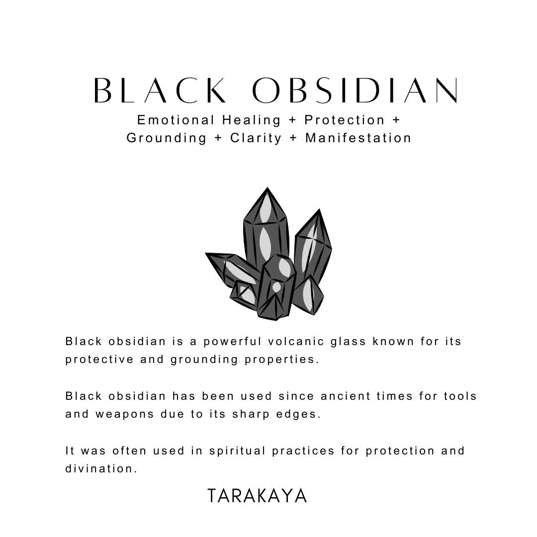 Natural Crystal Black Obsidian Bracelet 8MM – Tarakaya Silver