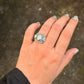 925 Sterling Silver Moonstone 3 Stone Boho Statement Handcrafted Ring