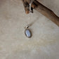 925 Sterling Silver Blue Lace Agate Handcrafted Oval Rawa Pendant