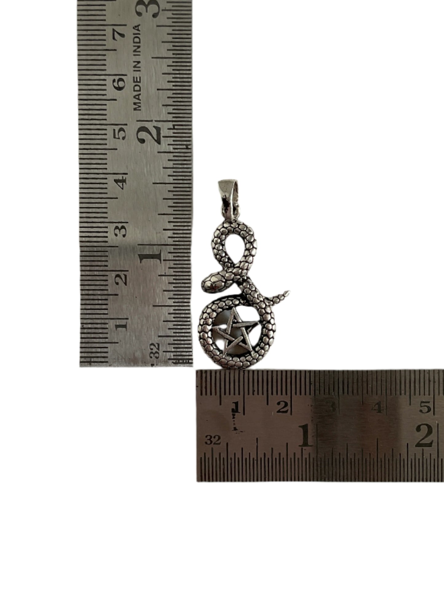 Snake / Serpent Pentacle 925 Sterling Silver Pendant
