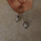 925 Sterling Silver Moonstone Pear Boho Hook Earrings
