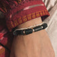 Serpentine & Silver Balls Chunky 925 Sterling Silver Bracelet