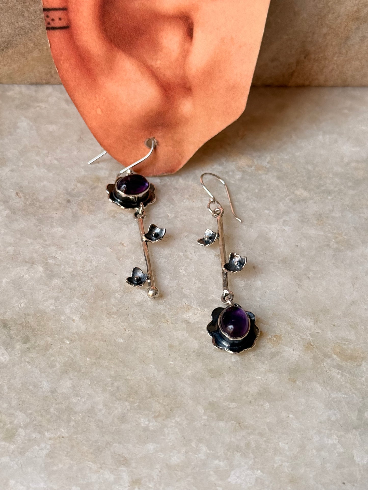 925 Sterling Silver Amethyst Forest Enchantments Mix Match Earrings