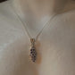 925 Sterling Silver Tanzanite long Flower Statement Pendant