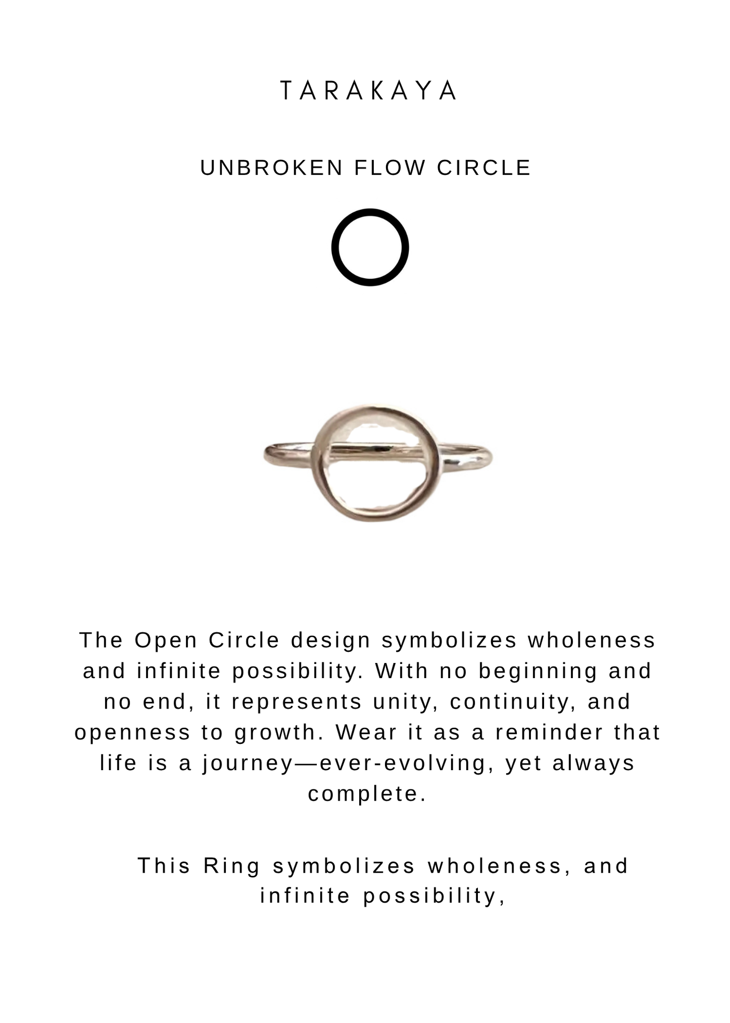 925 Sterling Silver Round / Open Circle Boho Ring
