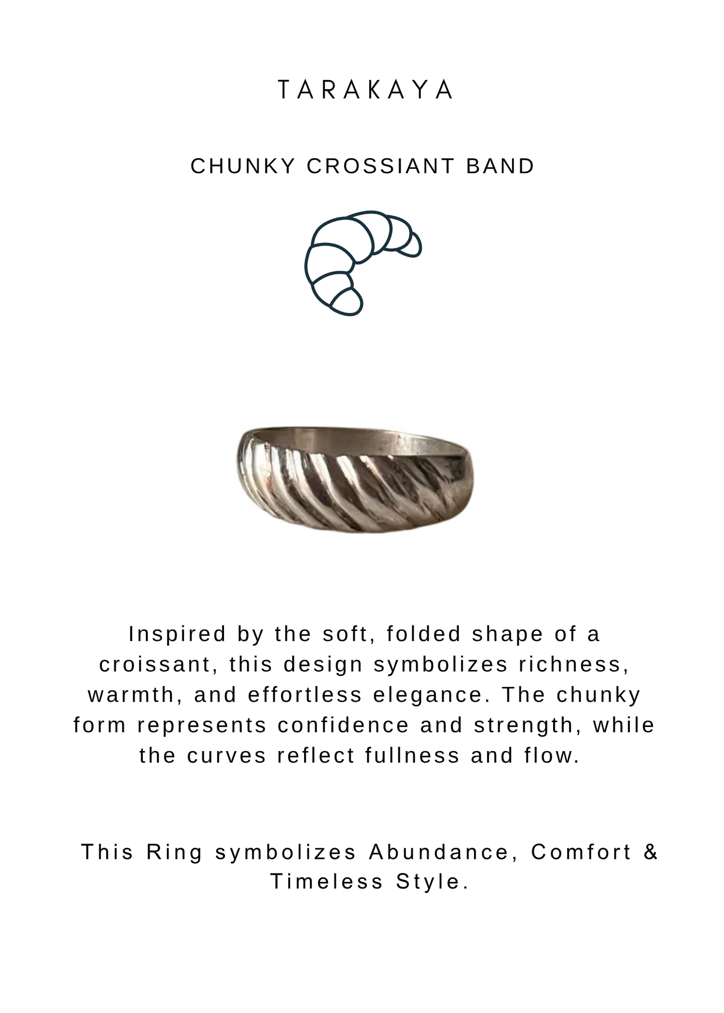 925 Sterling Silver Chunky Croissant Band Ring