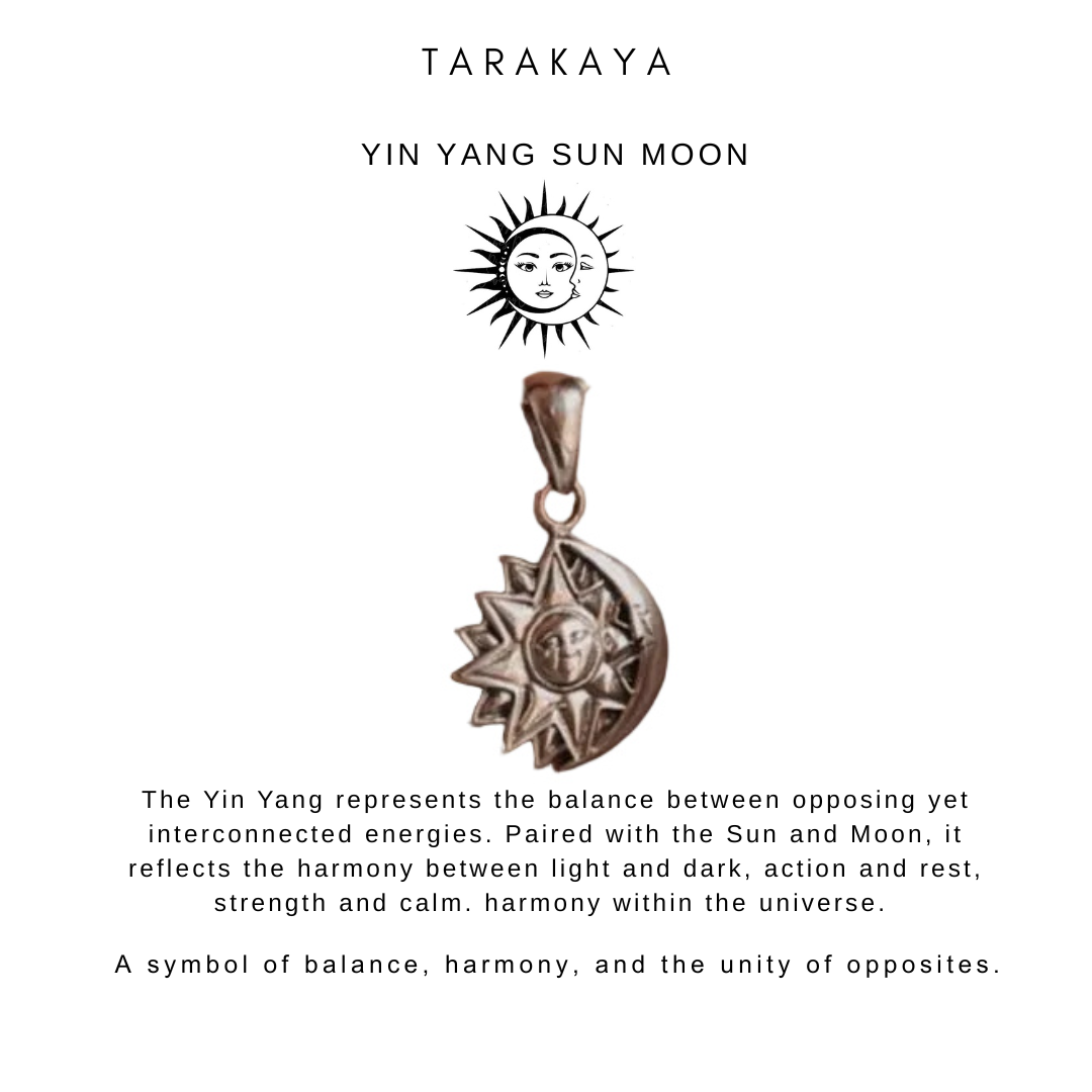 925 Sterling Silver Yin Yang Sun Moon Pendant