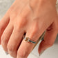925 Sterling Silver Citrine Square Vintage Band Ring