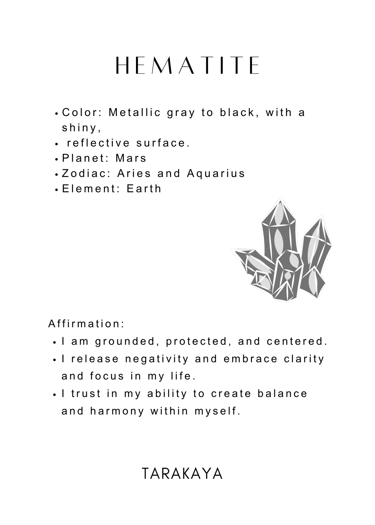 Hematite natural Crystal for protection
