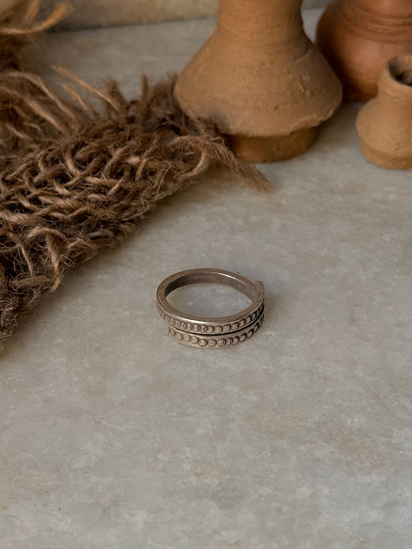 925 Sterling Silver Bohemian Hill Tribe Handcrafted Adjustable Ring