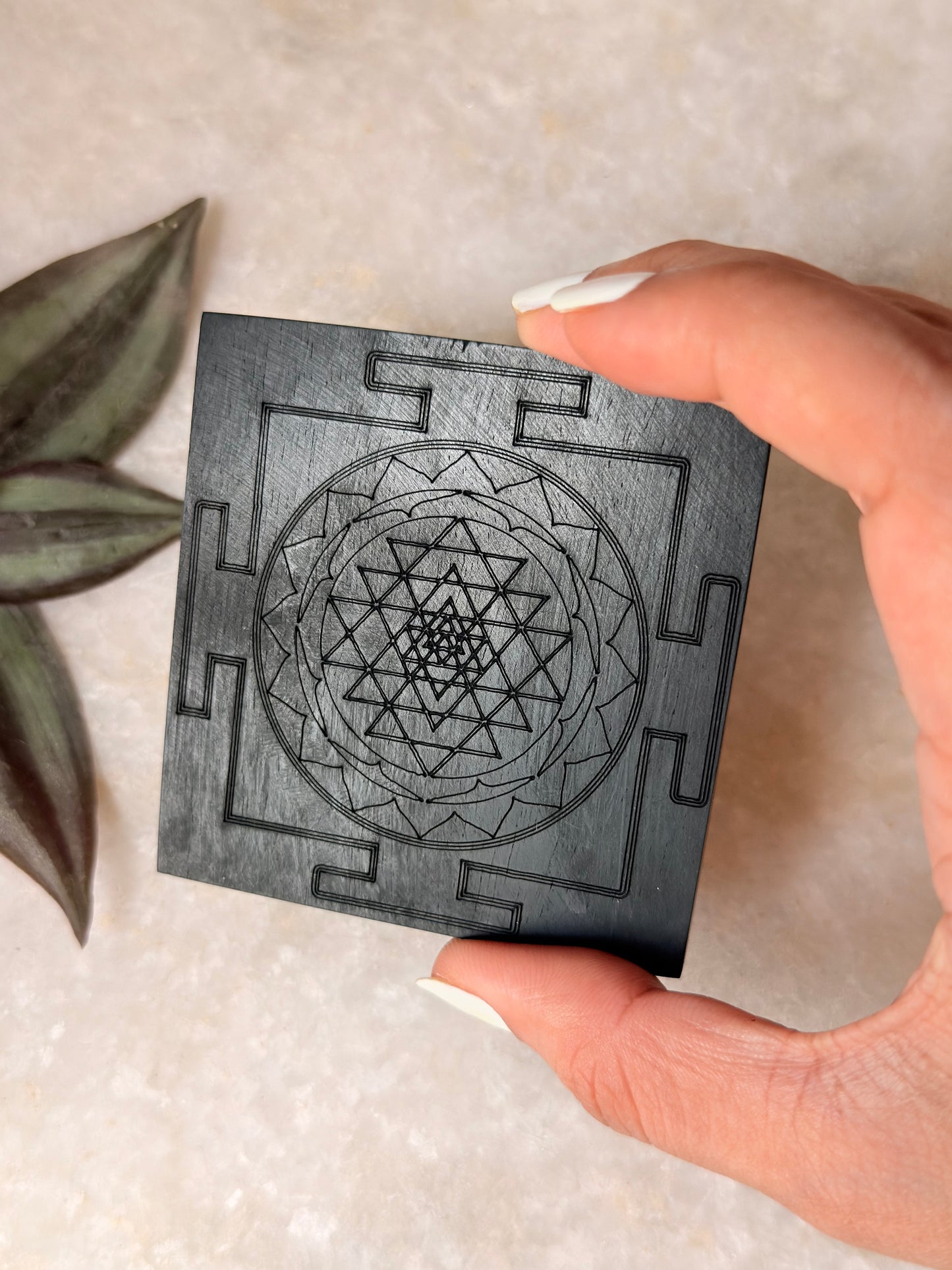 Black Plate Square - Shree Yantra For decor