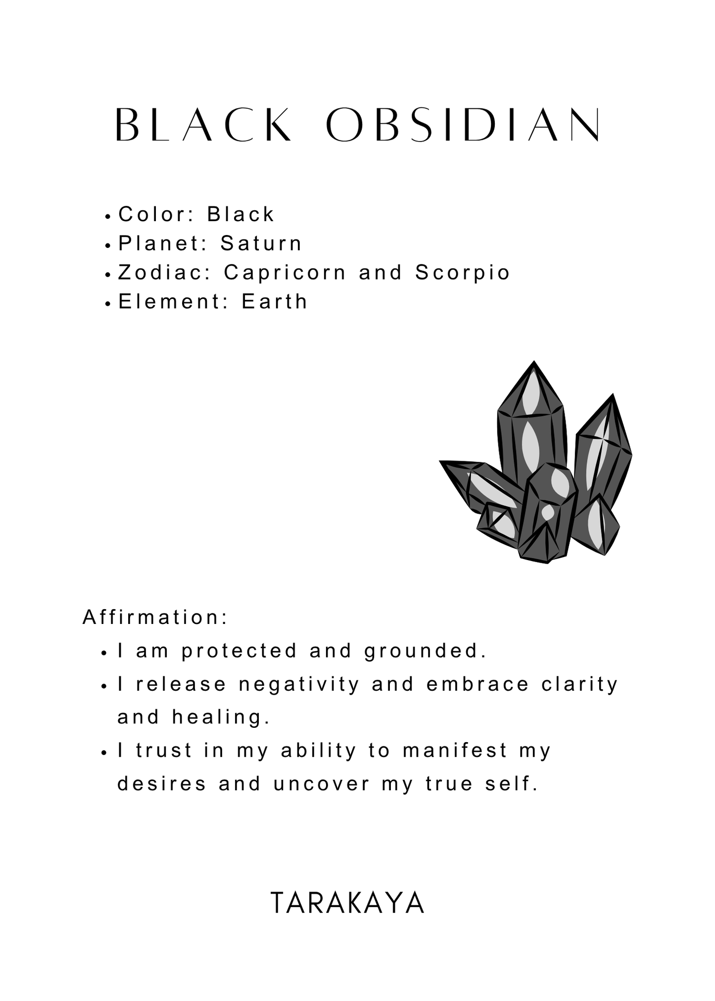 Black Tourmaline Natural Crystal for protection