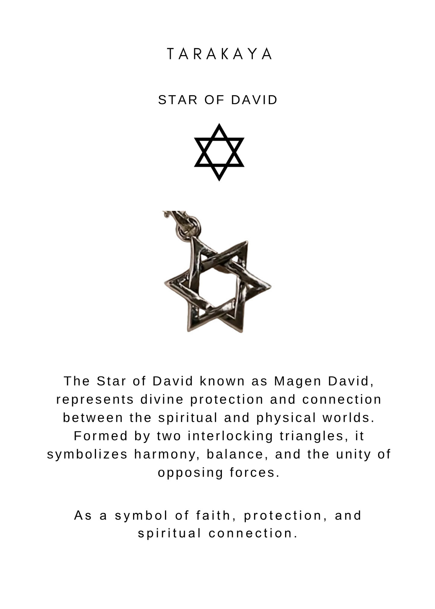 925 Sterling Silver Star Of David 6 Points Necklace