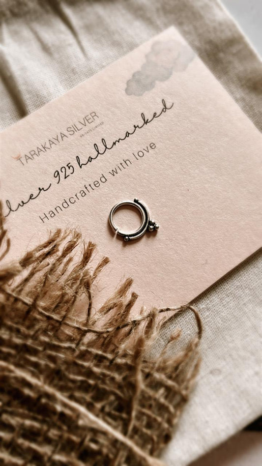 Sterling silver septum ring pierced design