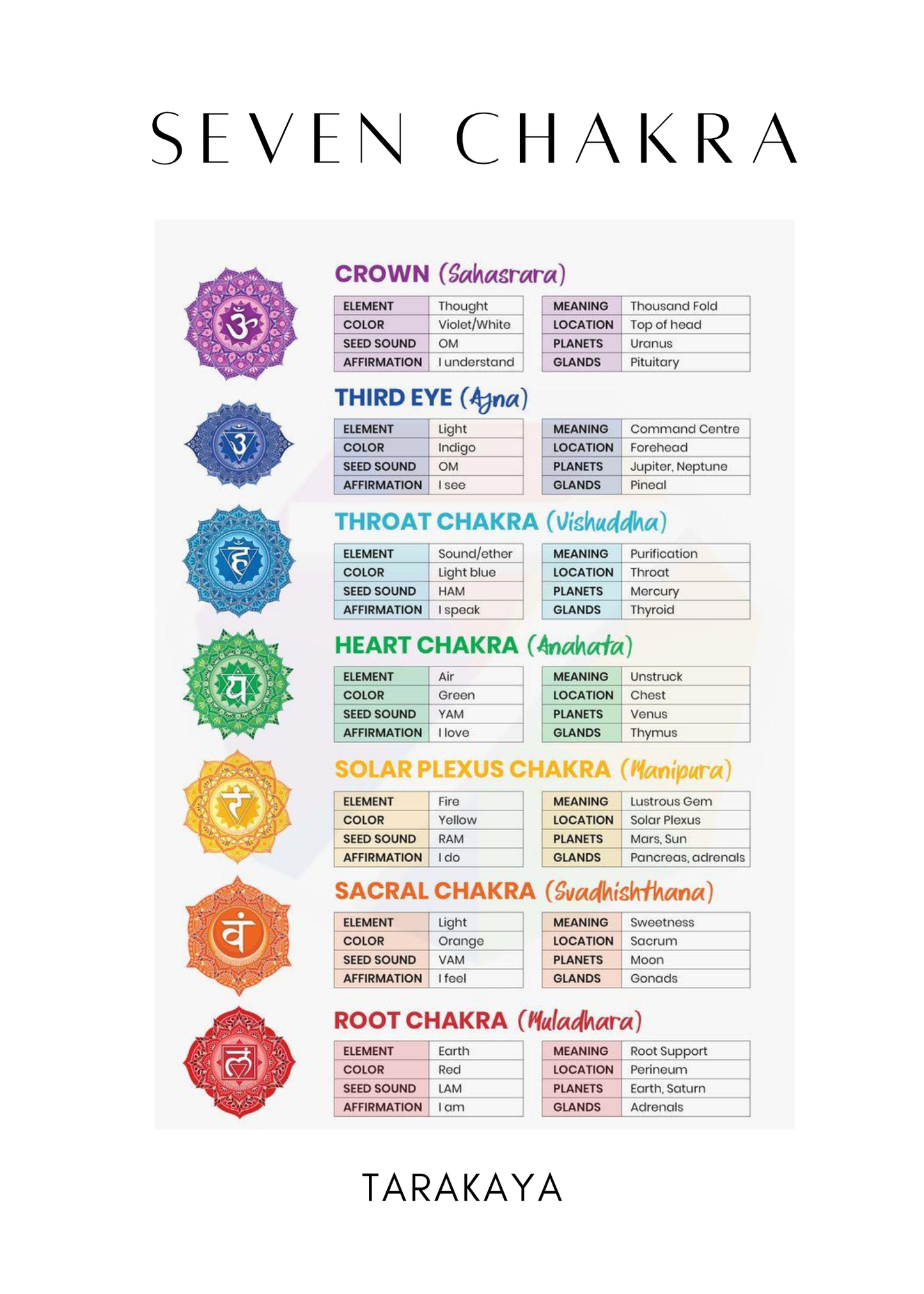 925 Sterling Silver Band Seven Chakra Ring