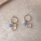 925 Sterling Silver Rose Quartz Heart, Opal Star and Fresh Water Pearl Handcrafted Hoops