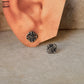 925 Sterling Silver Antique Plain Oxidised Boho Studs Earrings