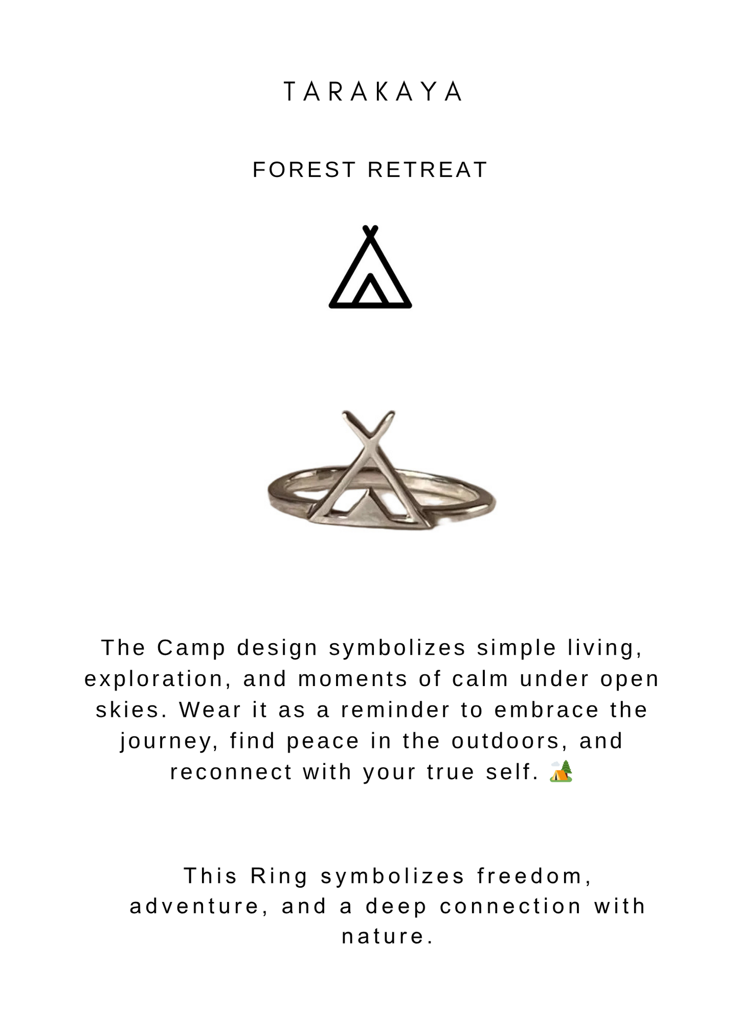 925 Sterling Silver Boho Camp / Triangle Stack Ring