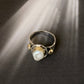 925 Sterling Silver Baroque Pearl Rustic Fusion Handcrafted Ring