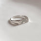 Trendy sun engraved signet ring with 925 silver band
