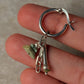 925 Sterling Silver Turquoise, Hill Tribe, Paper Clip Hoops Earrings
