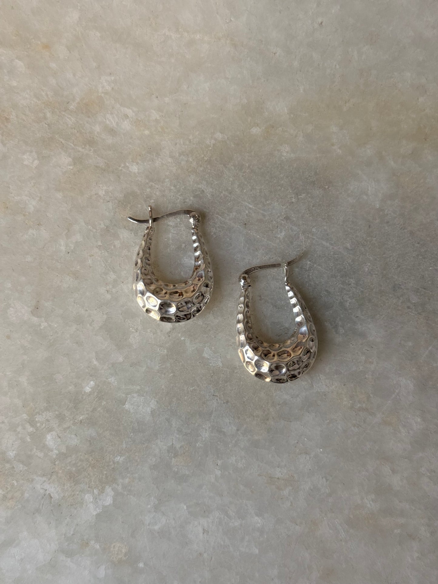 925 Sterling Silver Chunky Italian U Statement 2 in 1 Hoops