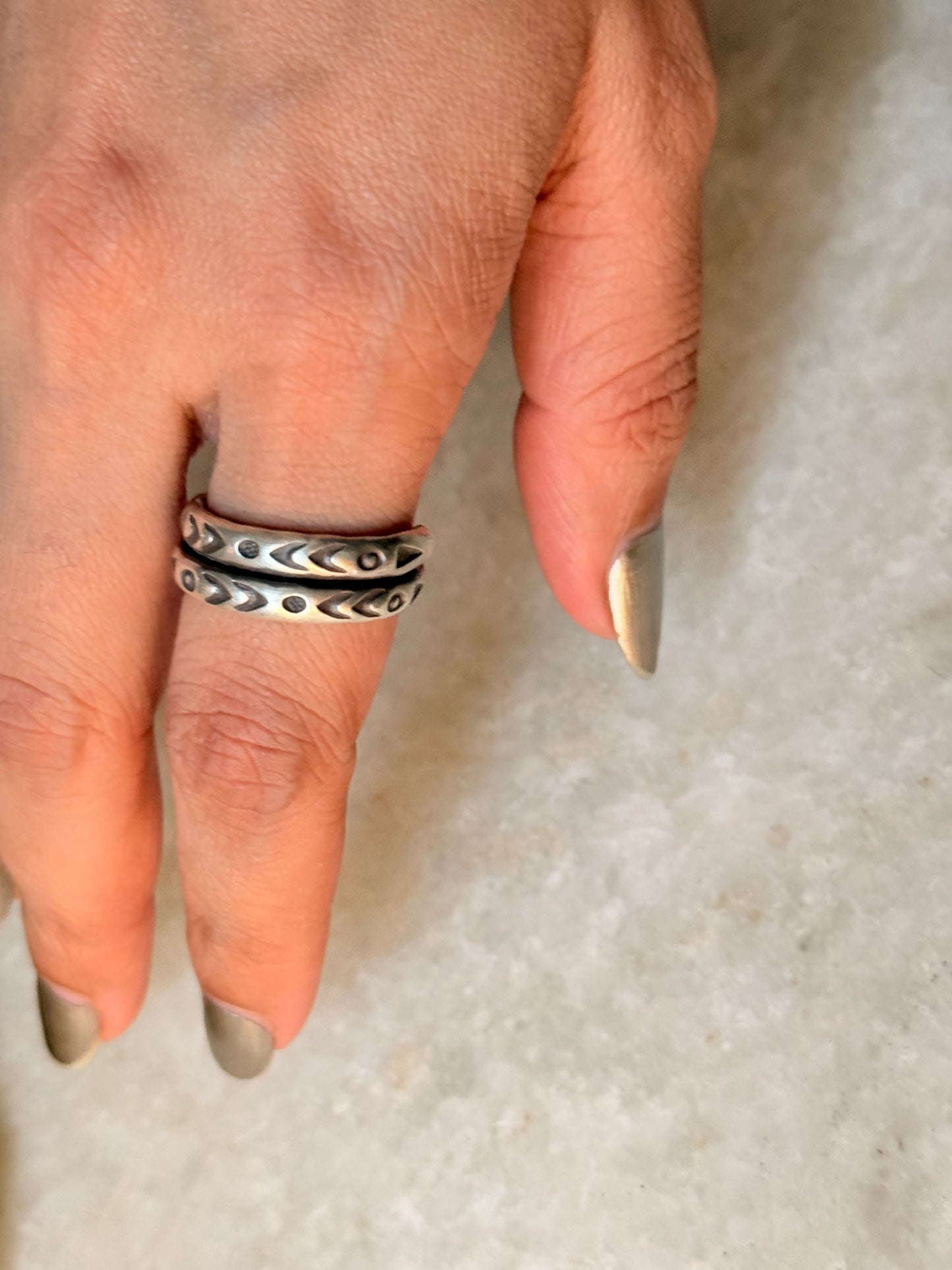 925 Sterling Silver Bohemian Hill Tribe Handcrafted Adjustable Ring