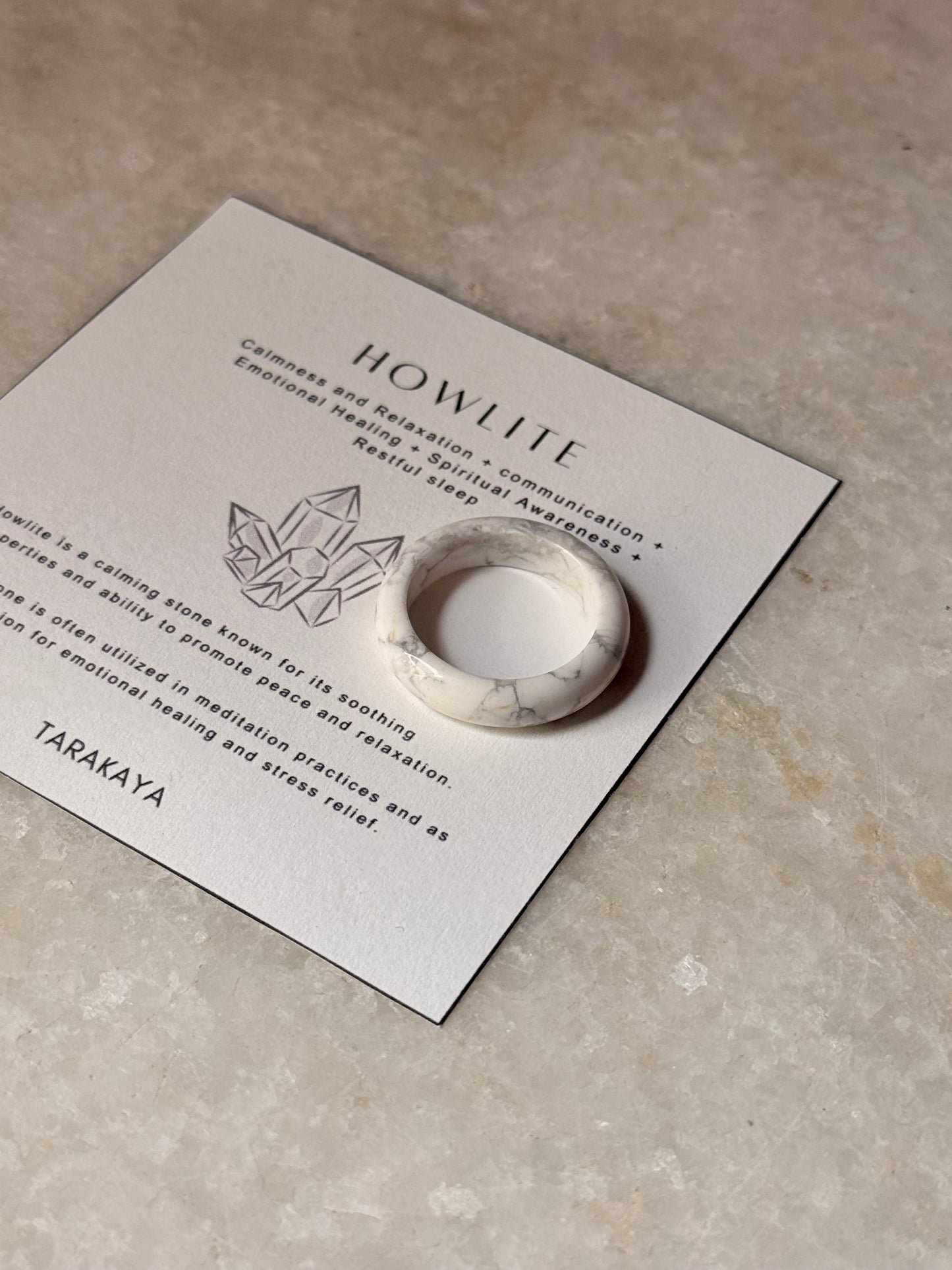 Natural Crystal Howlite Band Ring