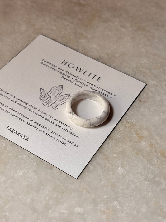 Natural Crystal Howlite Band Ring