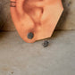 925 Sterling Silver Antique Plain Oxidised Boho Studs Earrings