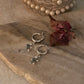 925 Sterling Silver Fresh Water Pearl, Aquamarine & Floral Hoops