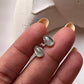 Aquamarine Pear Cab studs 925 Sterling Silver Earrings