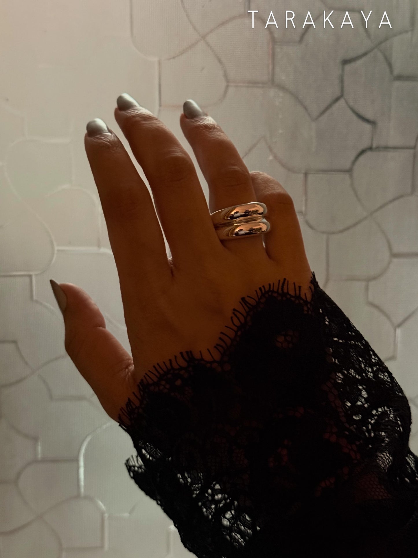 925 Sterling Silver Chunky Twin Hula Dome Band Ring