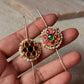 925 Sterling Silver Gold Plated Pink & Green Stone Kundan & Fresh Water Pearls Pirohi Full Ear Cuffs - Dual Tone