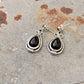 925 Sterling Silver Black Onyx Pear Gothic Handcrafted Studs Earrings