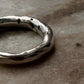 925 Sterling Silver Thick Molten Textured Stack Band Unisex Ring