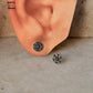 925 Sterling Silver Antique Plain Oxidised Boho Studs Earrings