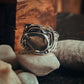 Labradorite Pear Rustic Silver Ring for Natural Charm
