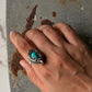 925 Sterling Silver Faux Turquoise Storage Ring