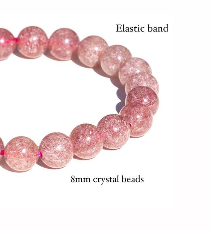 Strawberry Quartz 8MM Bracelet with Natural Crystal Energy