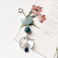 Clear Quartz Crescent Moon Aquamarine Butterfly Apatite Crystal Pearl 925 Silver Necklace  