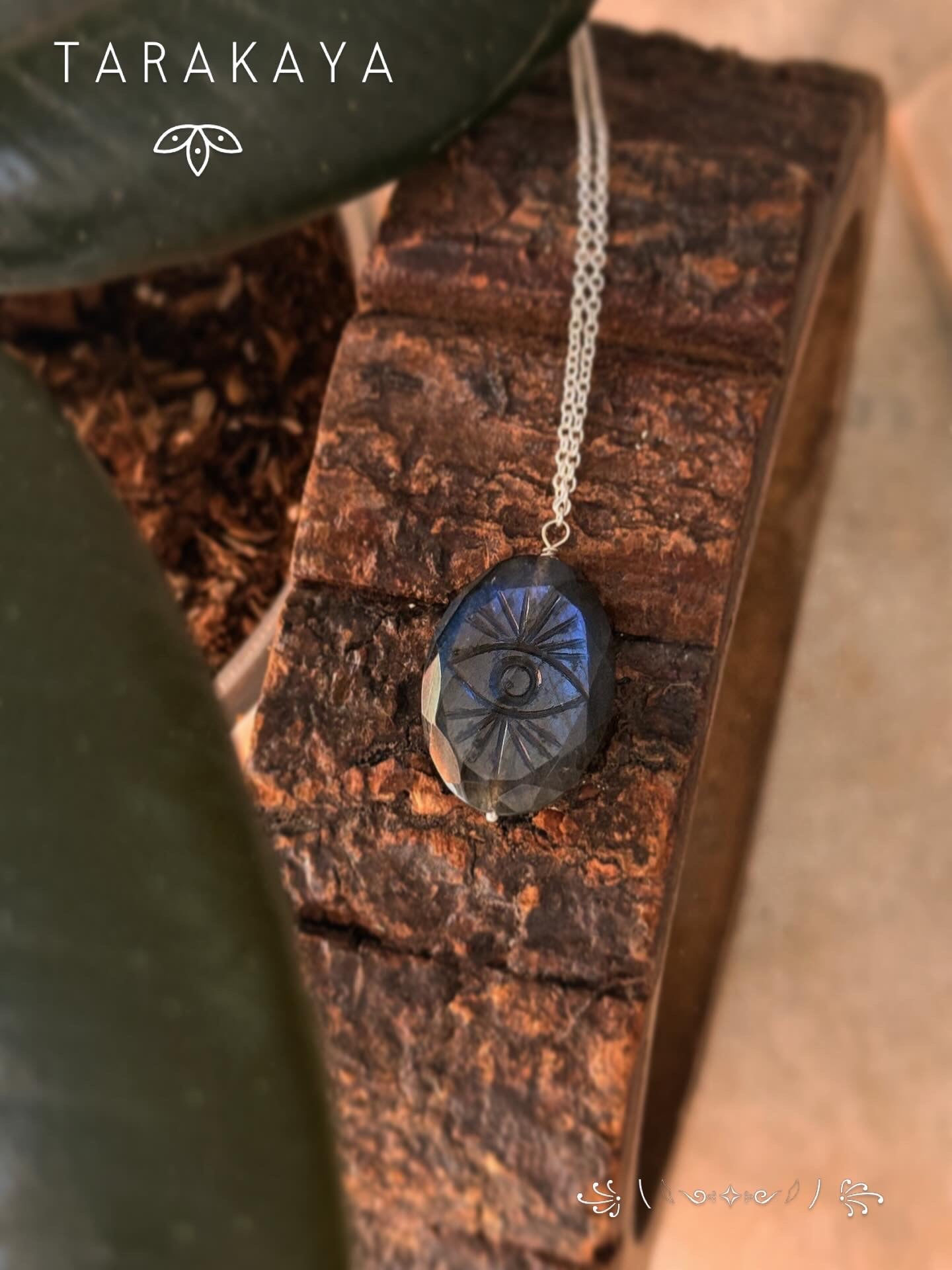 925 Sterling Silver Labradorite Evil Eye Handcrafted Necklace